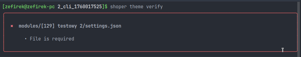 Theme verify module settings json failed